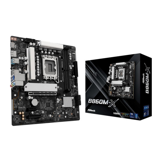 ASRock B860M X DDR5 9066 MHz 128GB M.2 B860 LGA1851 Micro ATX Motherboard Intel Core Ultra BIOS Flashback SATA3 6.0 Gb/s